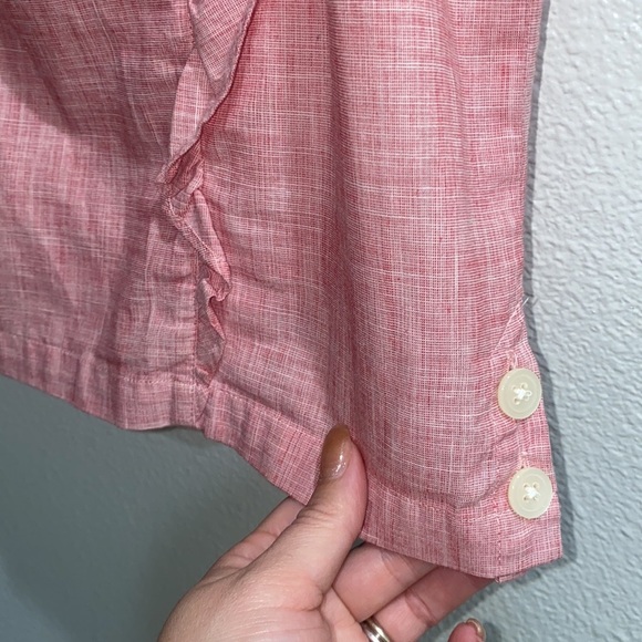 Madewell Preppy Bellflower Ruffled Red Shirt Top - Picture 5 of 5